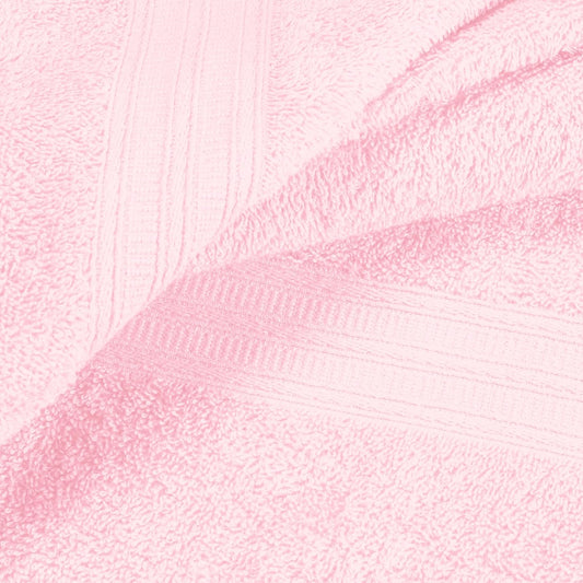 BOUTIQUO 6 Pack Cotton Towel Set, Contains 2 Bath Towels 27x54 inch, 2 Hand Towels 16x24 inch & 2 Wash Coths 12x12 inch, Ideal Everyday use, Ultra Soft Compact & Lightweight - Pink