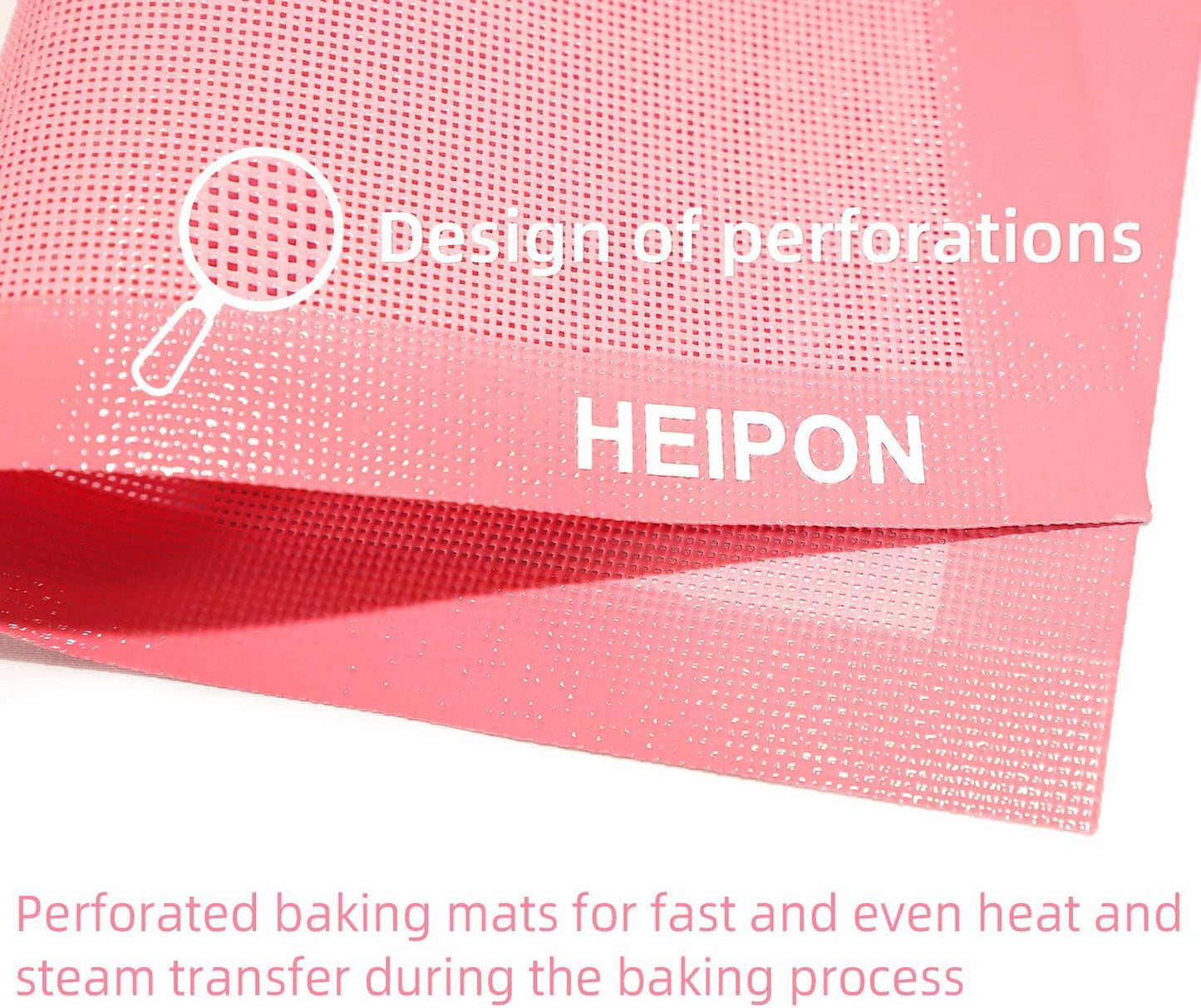 Pink Perforated Baking Mat,Cuttable Baking Mat,23.6"Lx15.7"W,Silicone Baking Mat,Non-Stick,Breathable Mat,Reusable(Pink,2pcs)