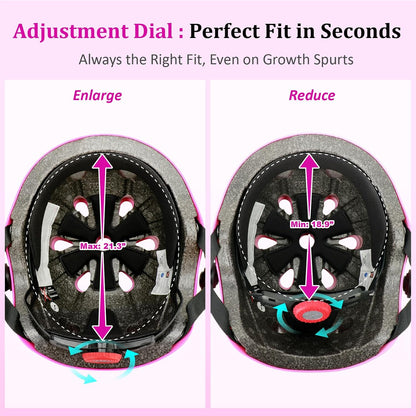 KAMUGO Kids Adjustable Helmet, Suitable for Toddler Kids Ages 2-14 Boys Girls, Multi-Sport Safety Cycling Skating Scooter Helmet