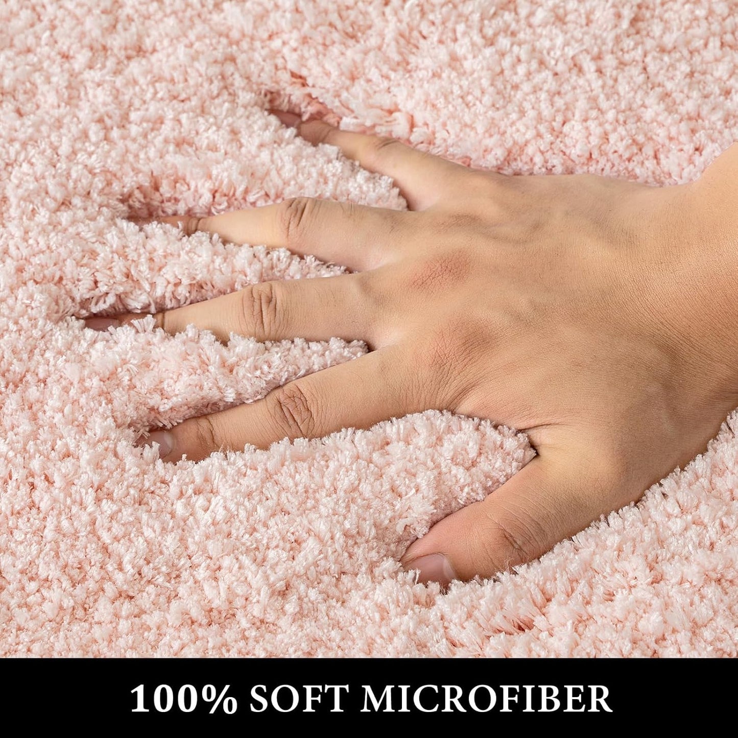 MIULEE Blush Bathroom Rugs Set 2 Piece, Small Soft Absorbent Microfiber Bath Mat Set, Non Slip Quick Dry Machine Washable Plush Shaggy Bath Rugs for Bathroom Floor, Tub and Shower, 16x24 inches