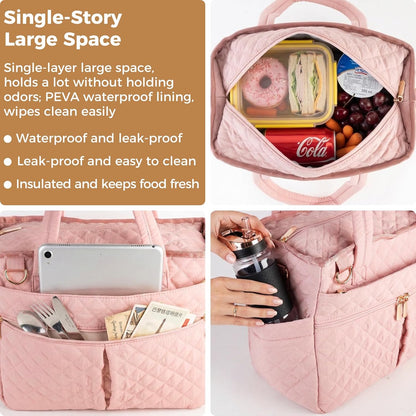 Large lunch bag, Lunch box insulated for women tote bag, Soft Cooler Bag for Work Outdoor Picnic Trips