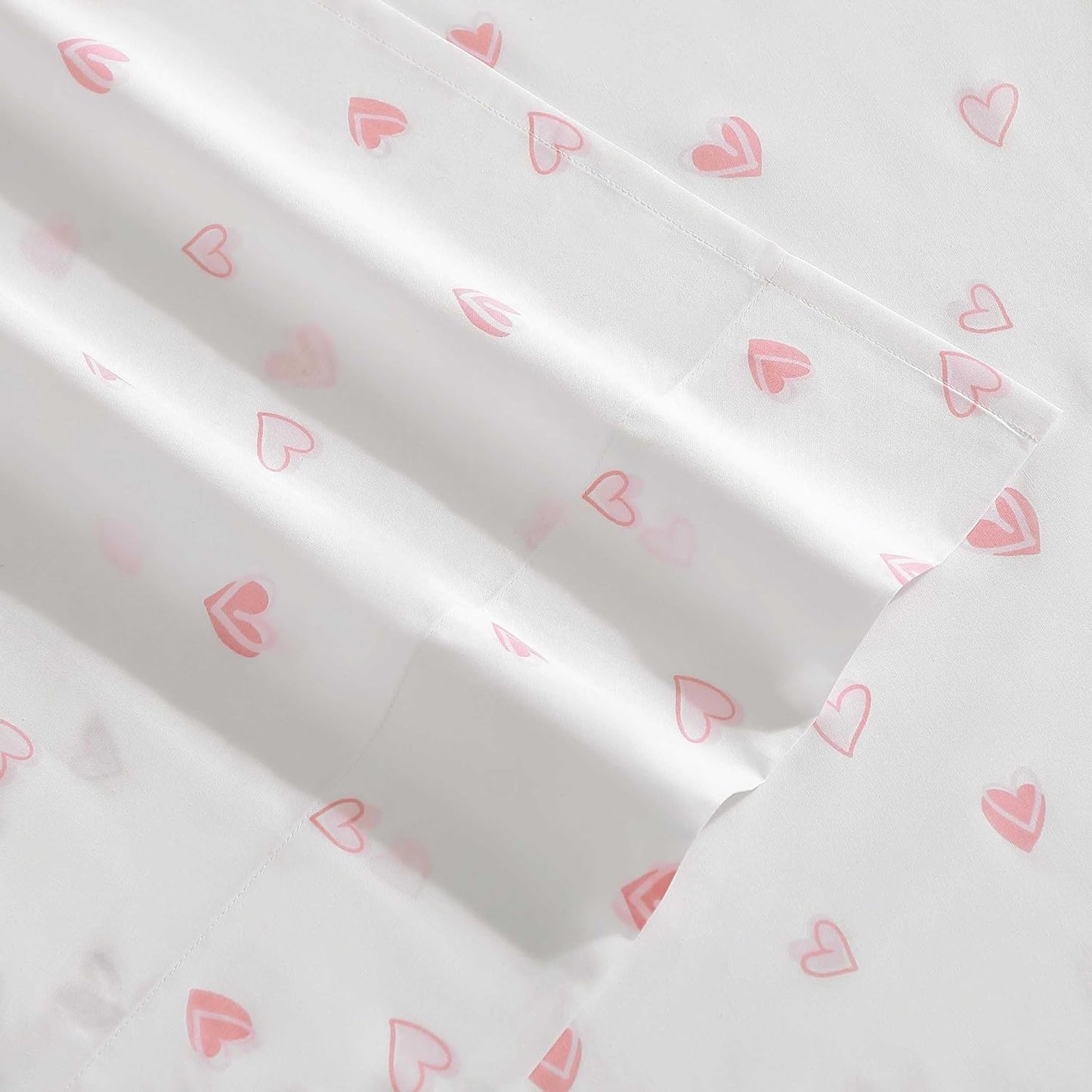 Poppy & Fritz - Twin Sheets, Luxurious Cotton Percale Bedding Set, Crisp & Cool, Super Soft Bed Essentials (Sweet Heart Pink, Twin)