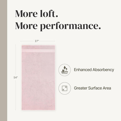 Modern Threads - Spun Loft 6-Piece 100% Combed Cotton Towel Set - Bath Towels, Hand Towels, & Washcloths - Super Absorbent & Quick Dry - 600 GSM - Soft & Plush, Blush