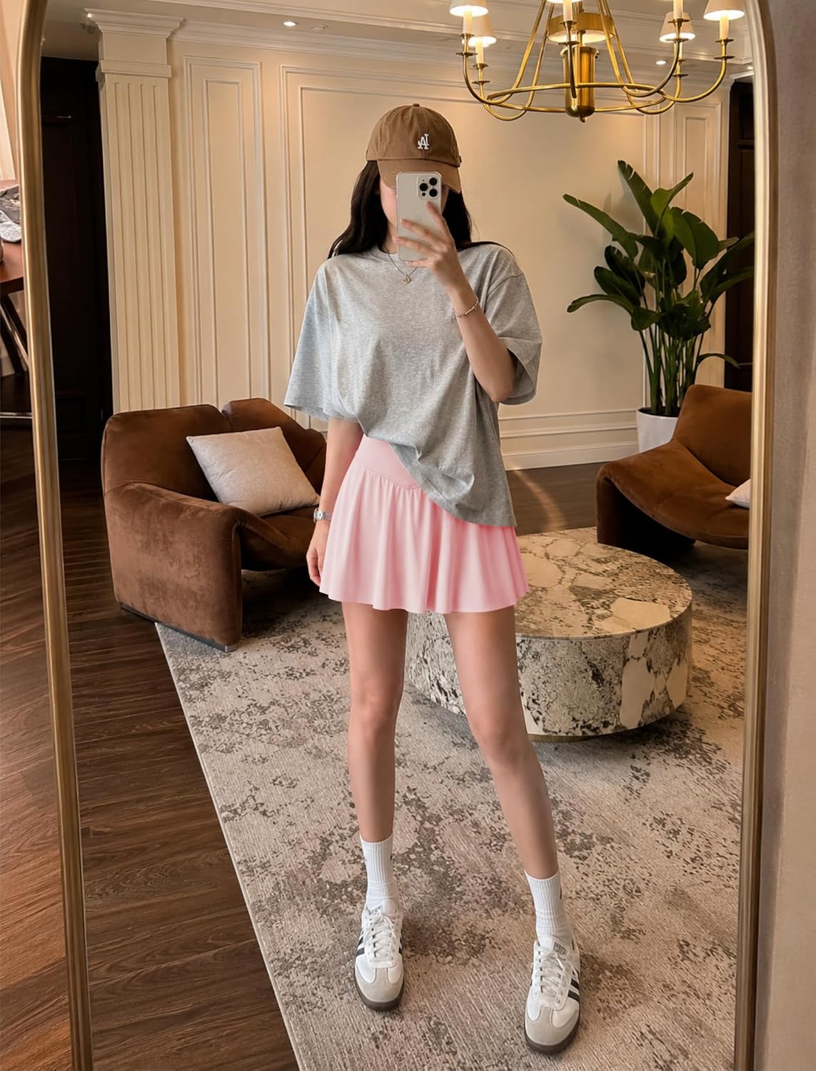 DLOODA Womens Tennis Skirt with Pockets Shorts Crossover High Waisted Athletic Skorts Skirts for Golf Running Workout