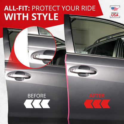 All-Fit Automotive Car Door Edge Protector – Universal DIY Edge Trim to Prevent Scratches & Dings – Flexible Adhesive Molding Trim for Cars, Trucks & SUVs (10 Ft - Pink)