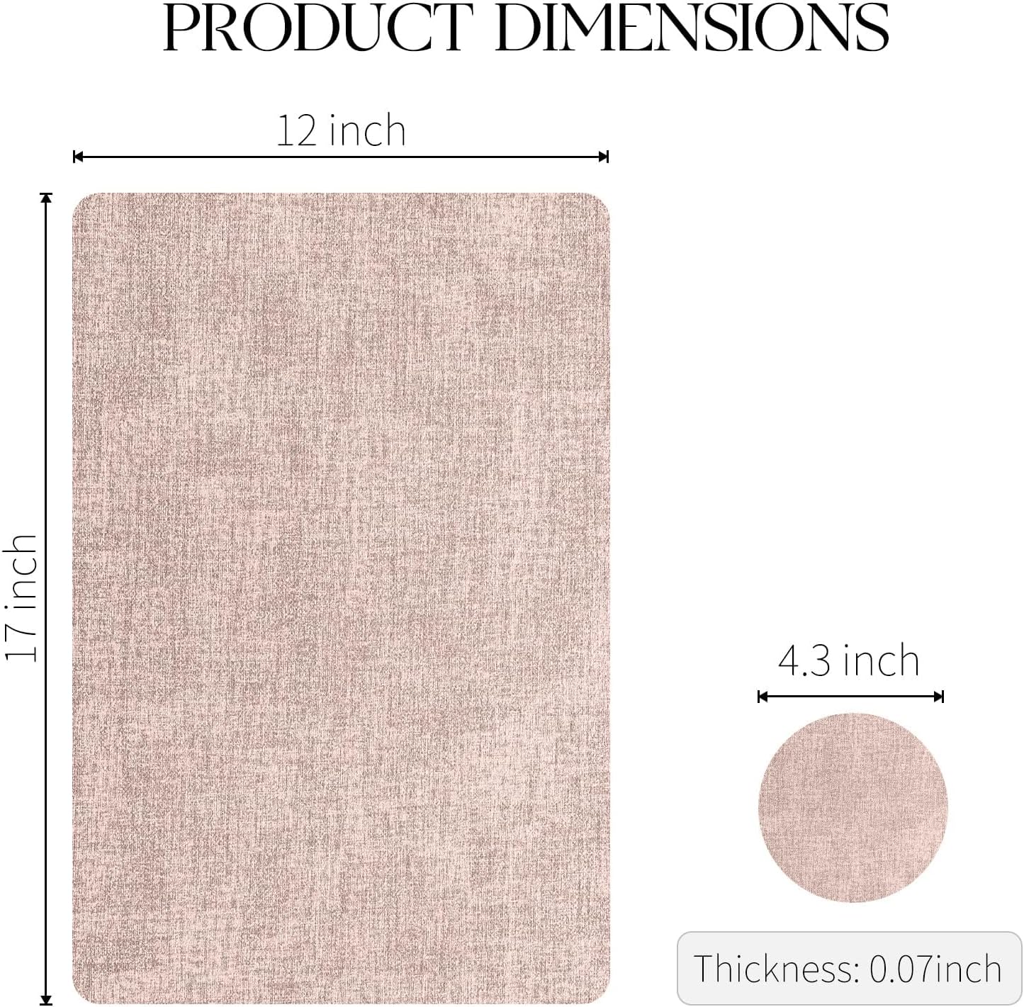 MOSAYT Faux Leather Placemats Set of 4, Heat Resistant Vinyl Place Mats with Coasters, Wipeable Washable Waterproof Oil Proof Table Mats for Kitchen Dining Indoor Outdoor, 12" x 17", Pink
