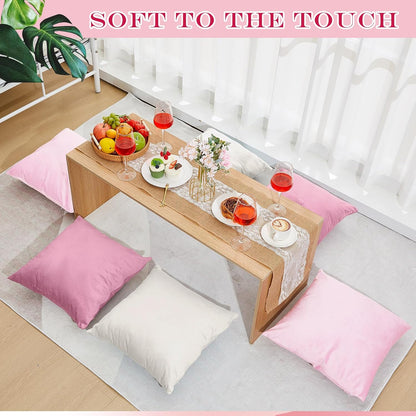 Berlune 12 Pcs Velvet Throw Pillow Covers 18" x 18" Decorative Cushion Cases Soft Pillowcase for Graduation Coquette Party Accessories Couch Sofa Bed Chair Home Decor, No Inserts (Pink Series)