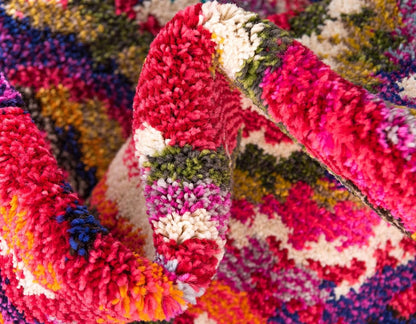 Unique Loom Estrella Collection Colorful, Abstract, Geometric, Gradient, Modern Area Rug (3' 3 x 5' 3 Rectangular, Multi/Pink)