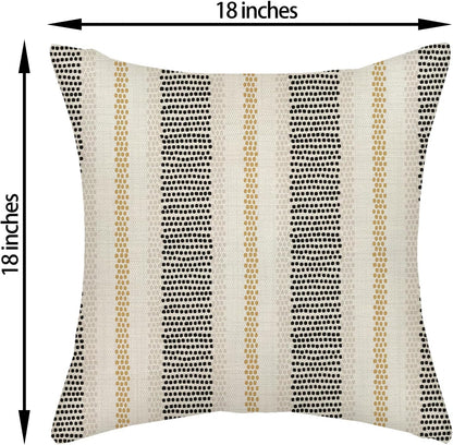 Pink Sage Green Pillow Covers 18x18 Inch 2 Pcs Boho Preppy Polka Dots Striped Decor Throw Pillows Modern Geometric Outdoor Farmhouse Decoration Pillowcase Linen Cushion Cover for Couch Sofa