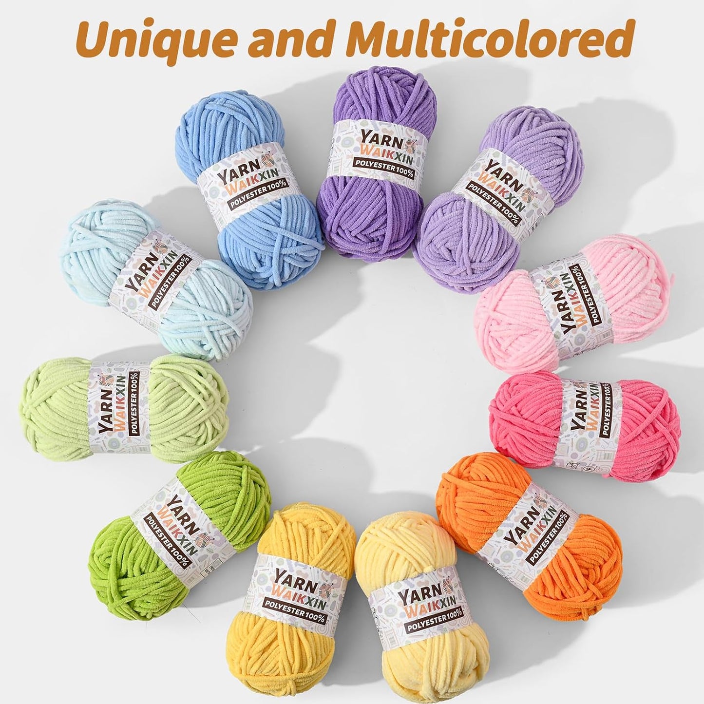 3 Pack Soft Chenille Yarn for Crocheting, Fluffy Chunky Crochet Yarn for Baby Blanket, (5.29oz/196.8yds) Fuzzy Velvet Yarn for Amigurumi&DIY Puzzle、Crafts、Scarf(3 Light Pink)