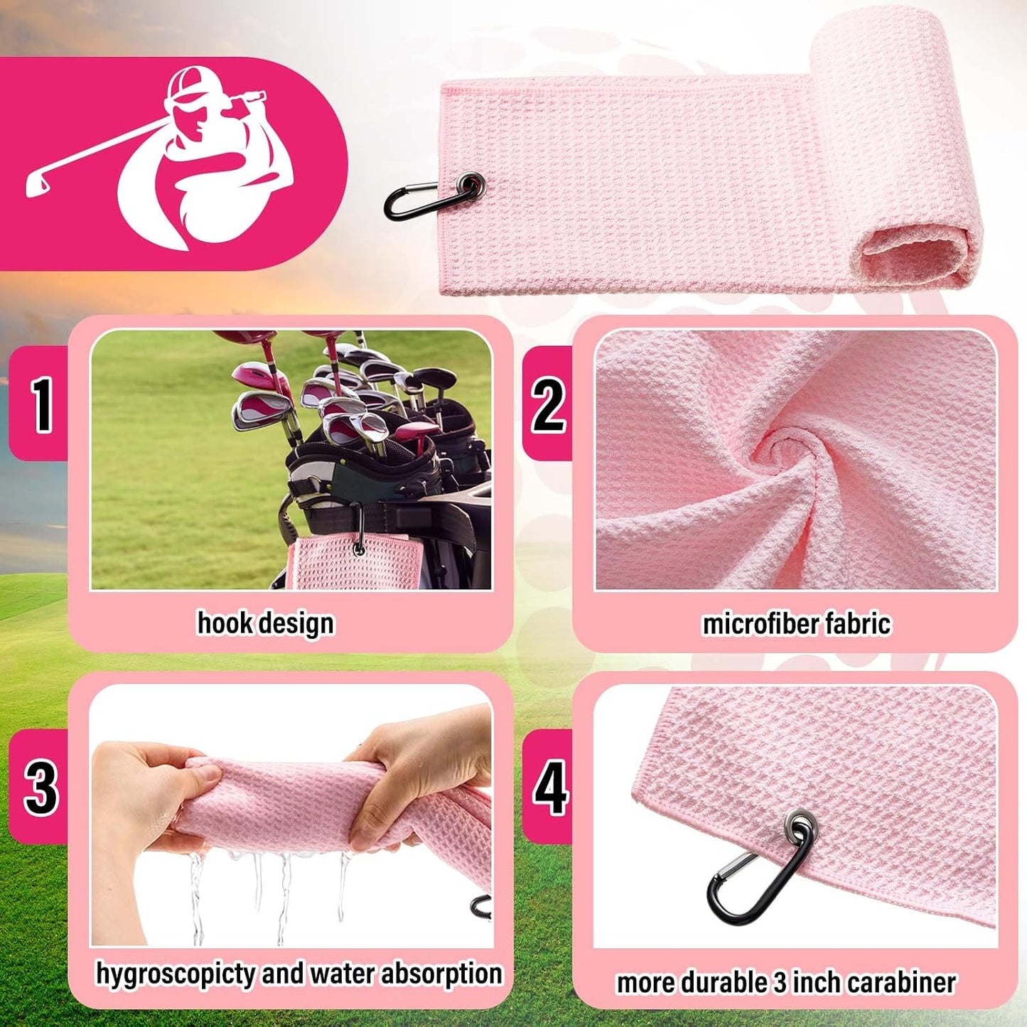 13 Pcs Golf Accessories Kit, Include Golf Ball Bag with Hook Towel Tees Magnetic Ball Marker Divot Tool Cleaner Water Brush Groove Sharpener Tool for Women Man Gifts