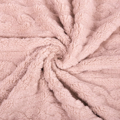 HOMRITAR Baby Blanket for Girls Toddlers 3D Fleece Fluffy Fuzzy Blanket for Baby, Soft Warm Cozy Fleece Blanket, Infant or Newborn Receiving Blanket 330GSM (30 x 40 Inch, Pink)