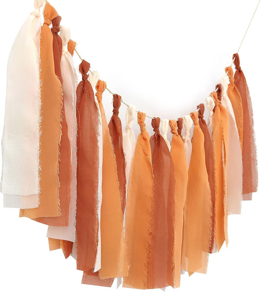 Chiffon Tsaasel Garland for Burnt Orche Coral Peach Orange Wedding Tea Party Hanging Party Decorations Birthday Bridal Baby Shower