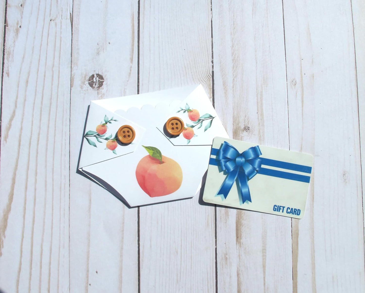 Kards by Kaylee Diaper Shaped Gift Card Holder for Baby Shower - Game Prize or Diaper Raffle Winner Gift - Fruit Themed Baby Shower