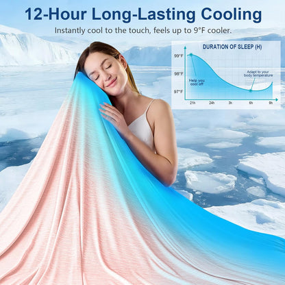 KMUSET Cooling Blanket Twin (60"x80"), Double Sided Summer Cooling Blankets for Hot Sleepers & Night Sweats, Cool Soft Lightweight Blanket for Dorm Room Essentials, Picnic, Gifts for Women Dusty Pink