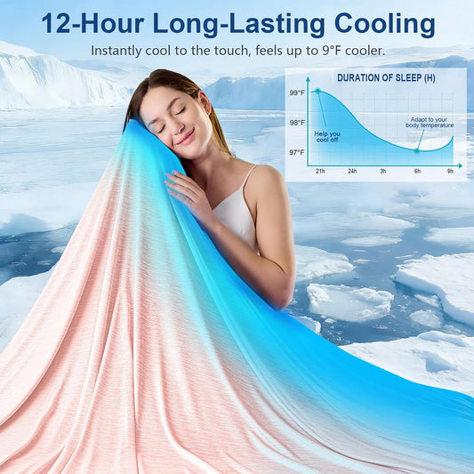 KMUSET Cooling Blanket Twin (60"x80"), Double Sided Summer Cooling Blankets for Hot Sleepers & Night Sweats, Cool Soft Lightweight Blanket for Dorm Room Essentials, Picnic, Gifts for Women Dusty Pink