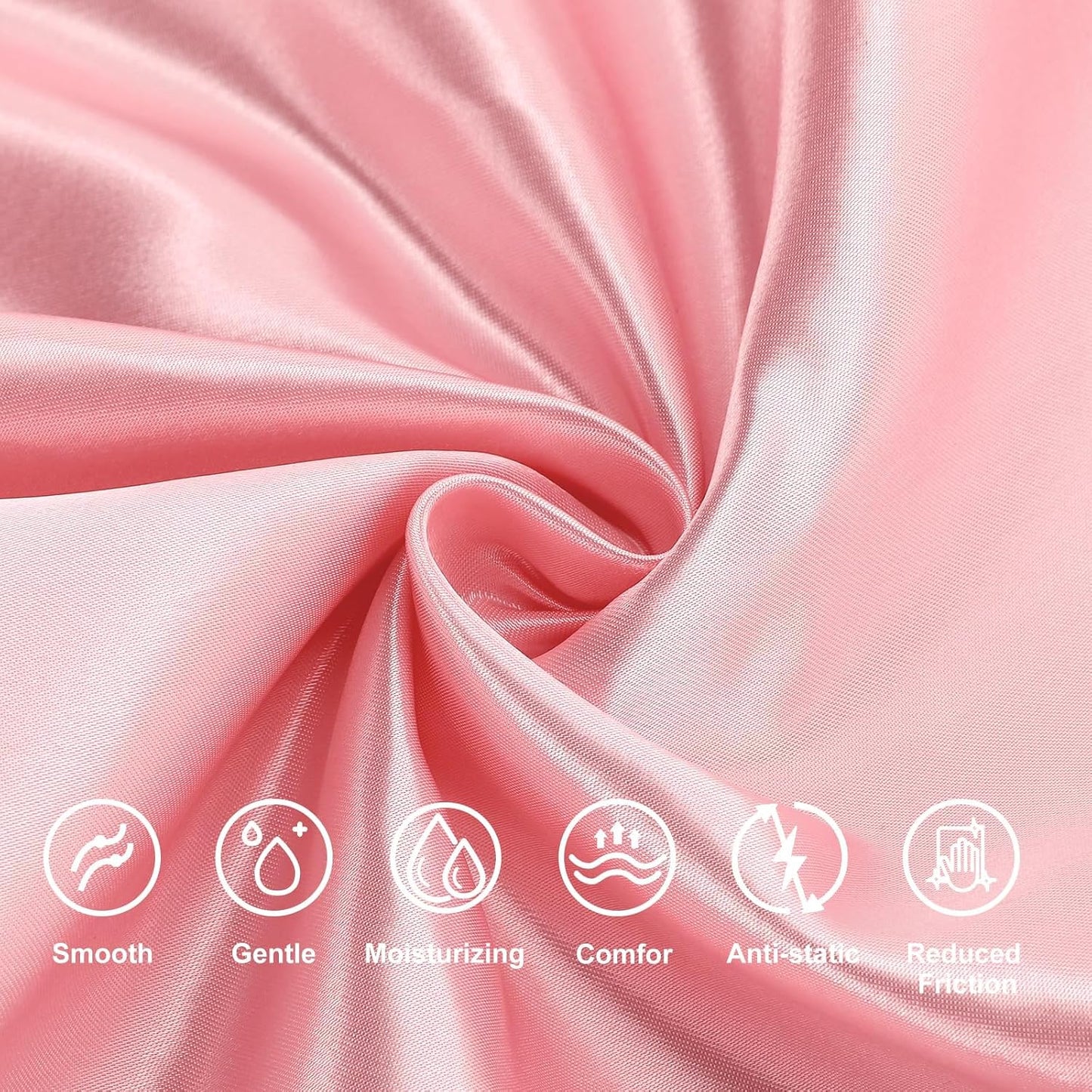 Satin Pillowcase for Hair and Skin,Brezoo Pillow Cases Softer Than Silk Pillowcase for Hair & Skin,Cooling,Beauty Sleep,Silk Satin Pillow Cases with Hidden Zipper Queen (Coral Pink,2 Pack)