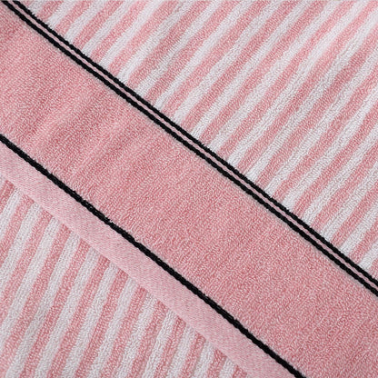 Pidada Hand Towels Set of 2 100% Cotton Striped Pattern Absorbent Soft Decorative Towel for Bathroom (Pink)