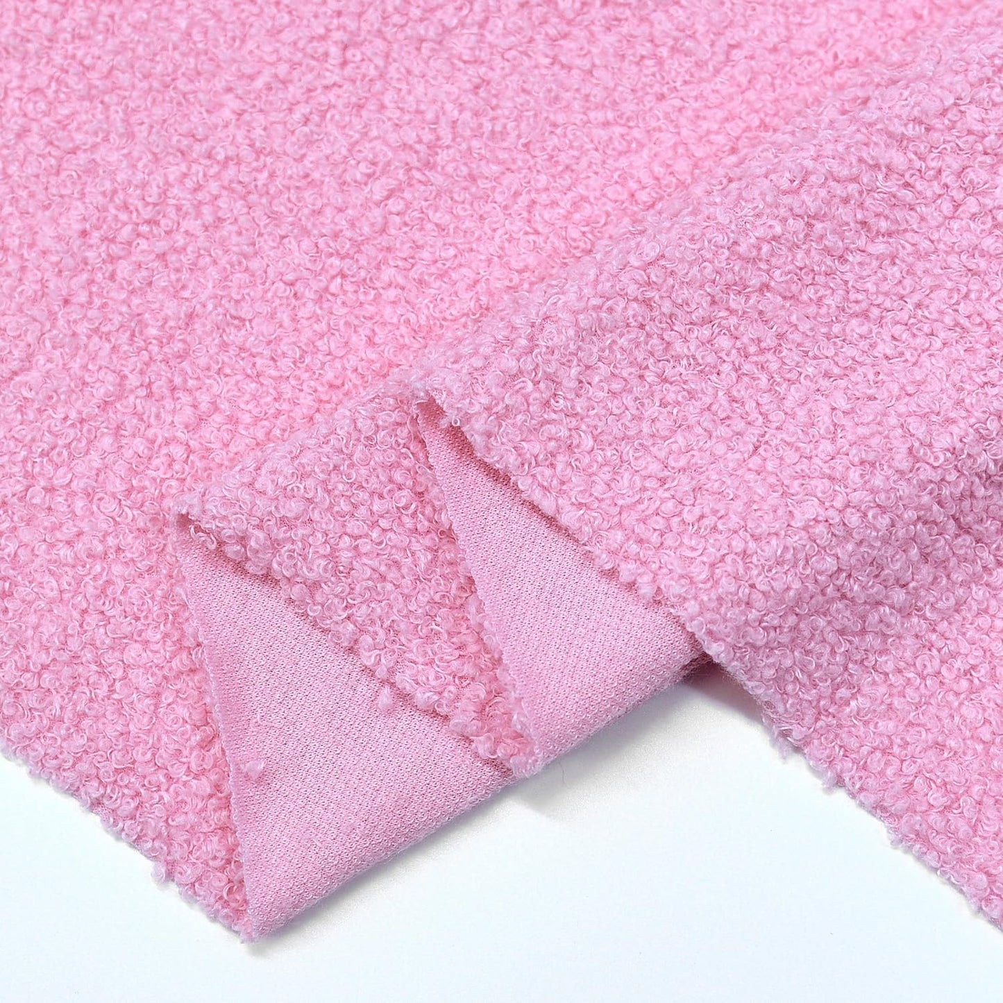 Surf turtle Pink Curly Teddy Fleece Sherpa Faux Fur Fabric, 1 Yard | 63" Wide, Fluffy Soft, Stretch Material for DIY Sewing, Craft Projects