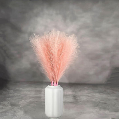 Artificial Faux Pampas Grass 8 Pcs Fake Artificial Adjustable Pampas Grass Variable Length Tall Fluffy Stems Table Vase Filler Centerpiece for Living Room Decor Boho Decor Wedding Pink