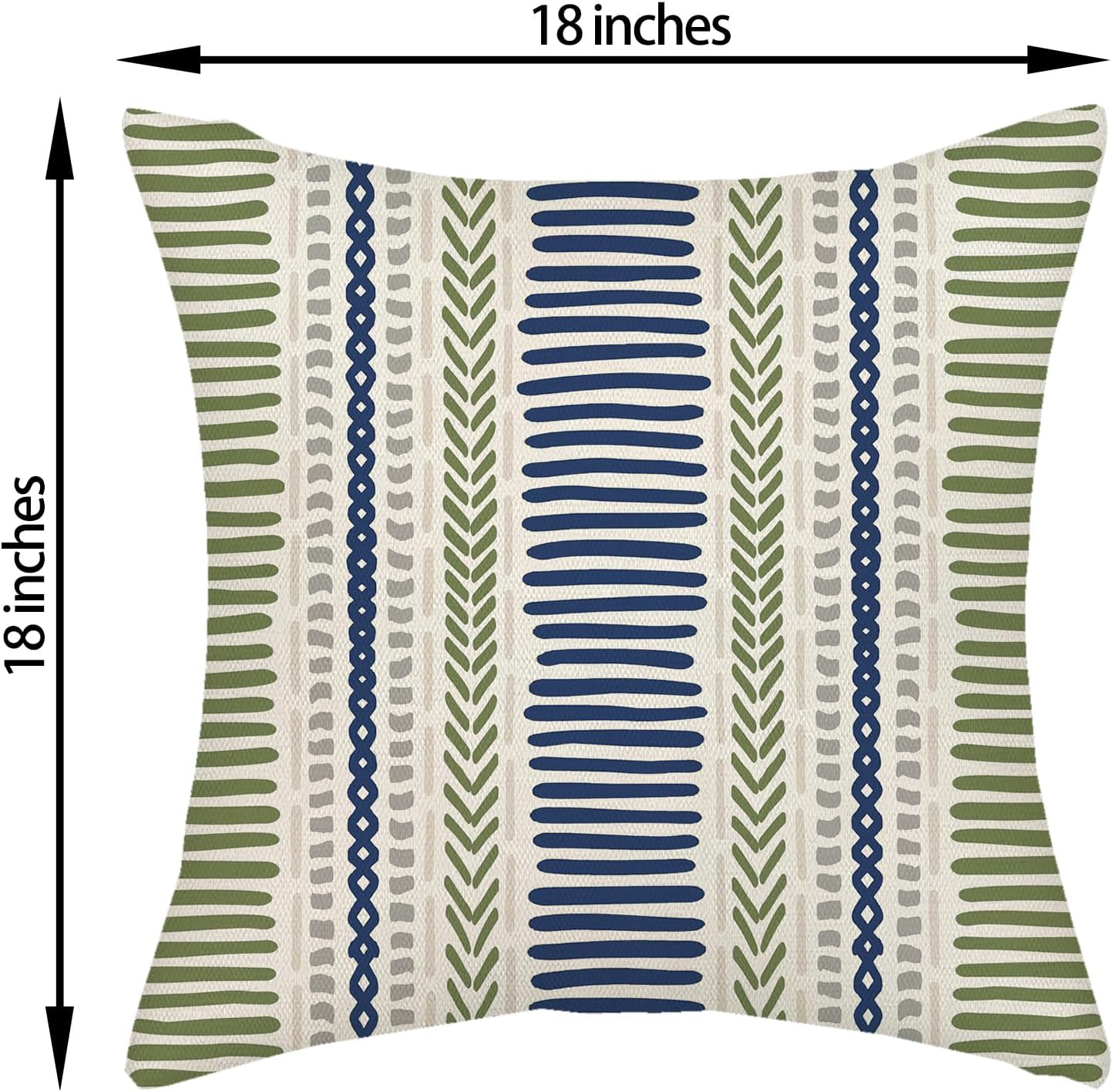 Pink Sage Green Pillow Covers 18x18 Inch 2 Pcs Boho Preppy Polka Dots Striped Decor Throw Pillows Modern Geometric Outdoor Farmhouse Decoration Pillowcase Linen Cushion Cover for Couch Sofa