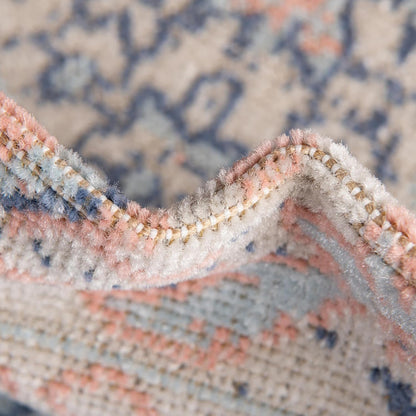 Unique Loom Whitney Collection Area Rug - Milano (5' 3" x 8' Oval, Powder Pink/ Blue)