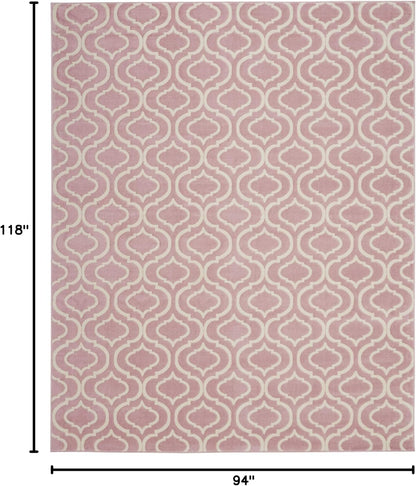 Nourison Home Jubilant Pink 7'10" x 9'10" Area Rug - Easy Clean, Non Shedding, Bed Room, Living Room, Dining Room, Kitchen (8' x 10')