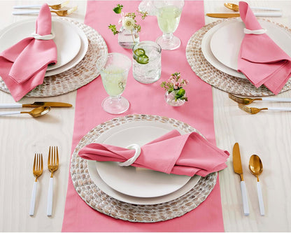 Solino Home Linen Table Runner 72 Inches Long - 100% Pure Linen Pink Carnation Table Runner 14 x 72 Inch for Summer - Fete