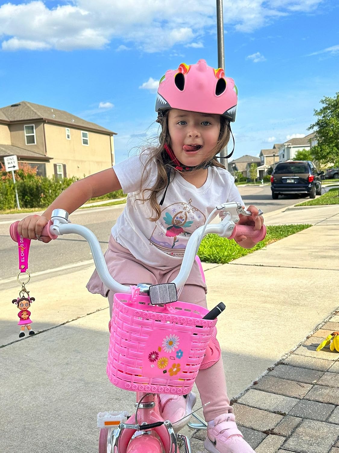 Toddler Helmet Kids Bike Helmet for 2 3 4 5 6 7 8 Years Old Girls with 3D Dinosaur Design Protective Gear Set and Safety Certified, Toddler Bike Cycling Skating Skateboard Scooter Helmet