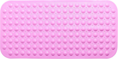 Large Non-Slip Bathtub & Shower Mat 31”x16” (Smooth/Non-Textured Tubs Only) Safe, Clean, Machine-Washable, Superior Grip&Drainage, Vinyl, Opaque Pink