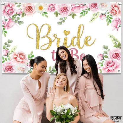 KatchOn, Pink Bride to Be Banner - XtraLarge, 72x44 Inch | Brides to Be Sign for Bridal Shower Decorations | Wedding Shower Decorations | Bridal Shower Backdrop | Pink Bride to Be Decorations