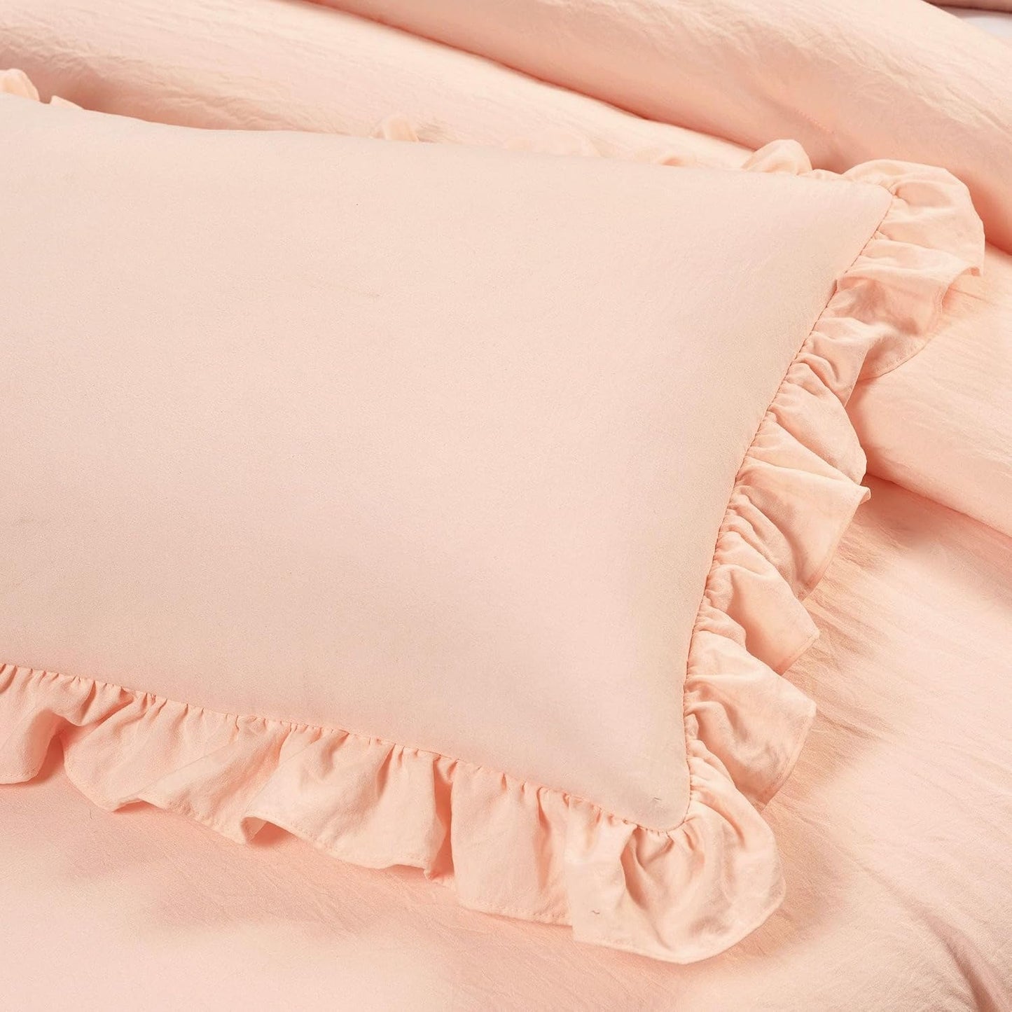 Lush Decor Reyna Ruffle Daybed 6 Piece Set 68" W x 92" L, Blush - Pink Bedding Set - Daybed Comforter Set - Ruffled Bedding - Coquette Decor