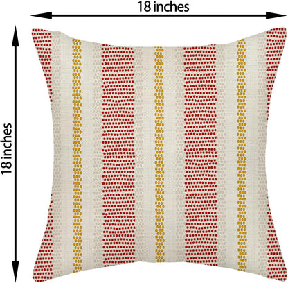 Pink Sage Green Pillow Covers 18x18 Inch 2 Pcs Boho Preppy Polka Dots Striped Decor Throw Pillows Modern Geometric Outdoor Farmhouse Decoration Pillowcase Linen Cushion Cover for Couch Sofa
