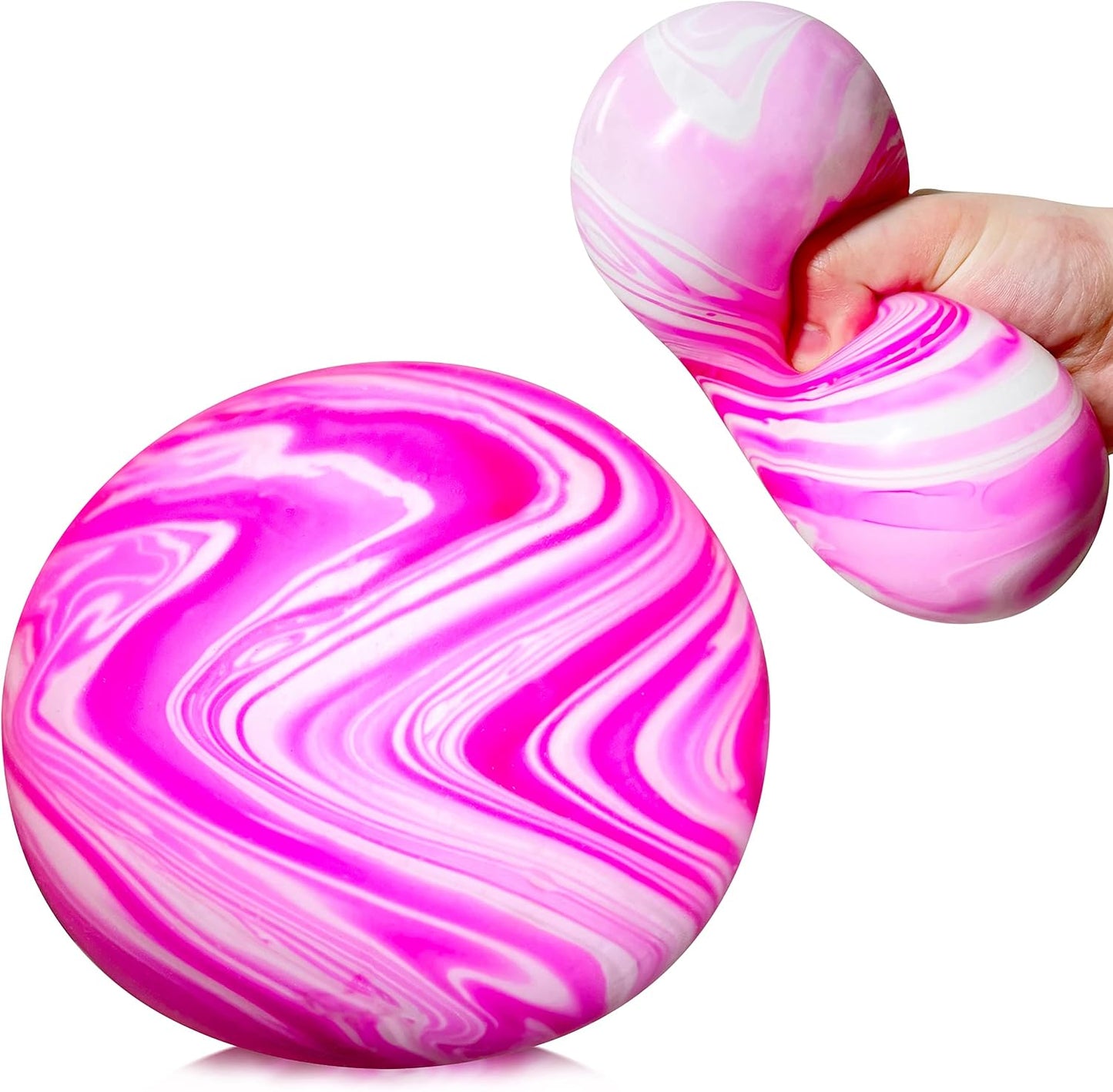 Giant Stretchy Stress Squeeze Balls - Squishy Toys for Kids - Stretch and Pull, Jumbo Stress Dough Ball, Novelty Squishy Fidget Squeeze Toys Gifts for Boys, Girls, Adults (Pink)