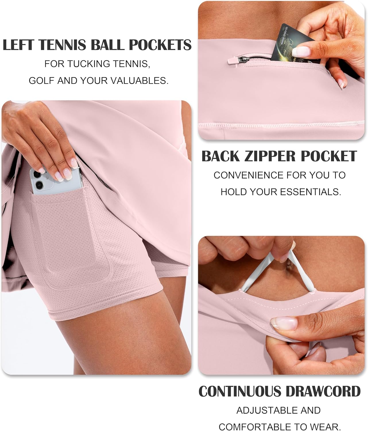 Soothfeel Pleated Tennis Skirt for Women with Pockets Women's High Waisted Athletic Golf Skorts Skirts for Workout Running