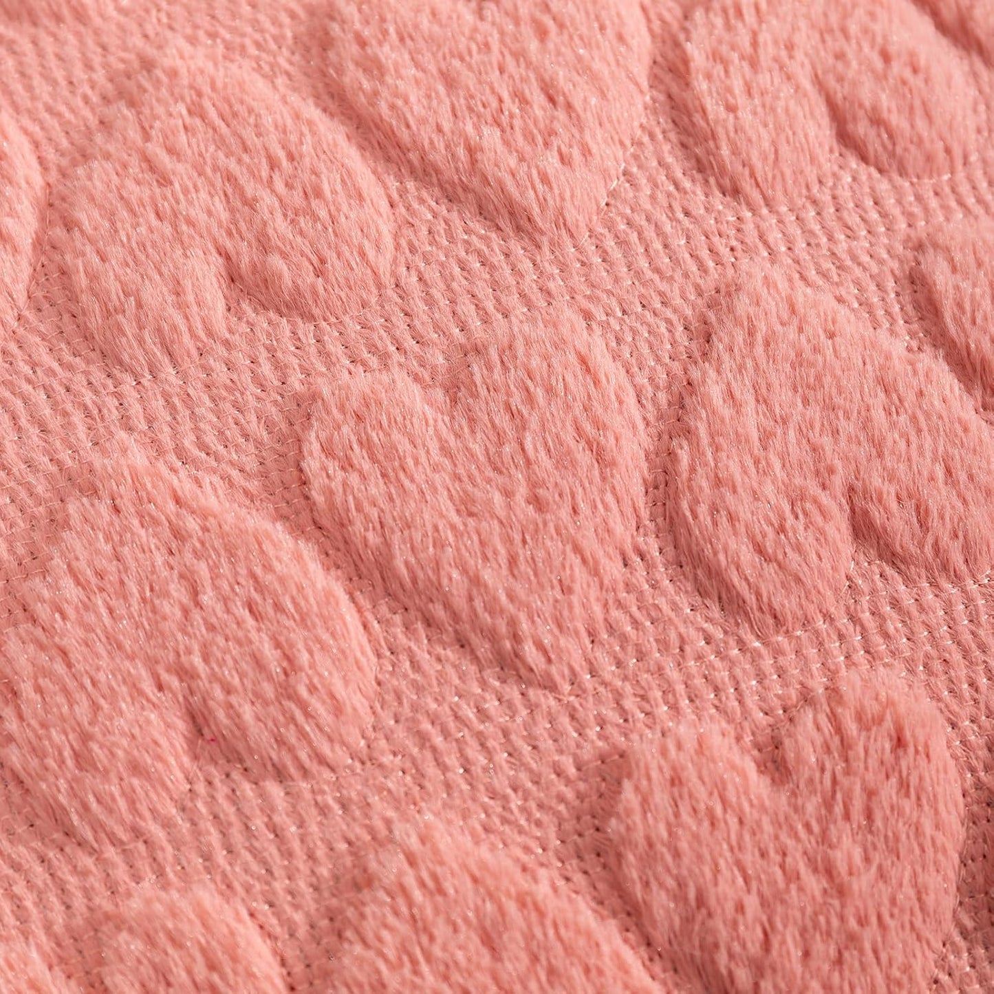 Valentines Throw Pillow Covers 16x16 Set of 2, Home Decor Spring Pillow Covers Heart Love Couch Cushion Cover, Soft Plush Faux Fur Pillowcase for Living Room Sofa Bed, Peach