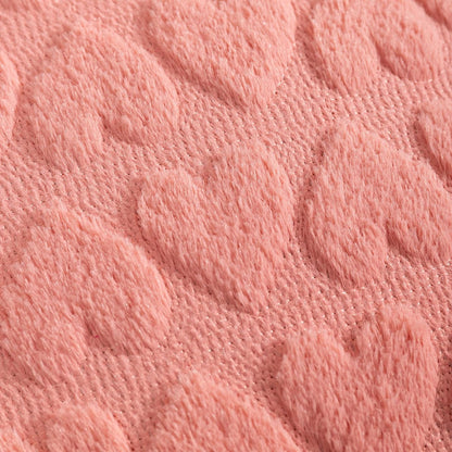 Valentines Throw Pillow Covers 16x16 Set of 2, Home Decor Spring Pillow Covers Heart Love Couch Cushion Cover, Soft Plush Faux Fur Pillowcase for Living Room Sofa Bed, Peach