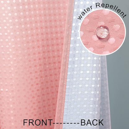 Mrs.Naturall Pink Blush Shower Curtains for Bathroom Cute Teen Girls Kids Shower Curtain Sets White and Pink Boho Ombre Rose Gold Shower Curtain with Hooks 70 x 72 Inch Coral Peach Dusty Rose