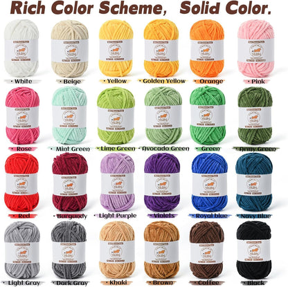 2 Pack Peach Pink Fluffy Velvet Yarn for Crocheting, Chunky Chenille Baby Blanket Yarn for Crochet, Soft Fuzzy Puzzle Yarn for Knitting, (50g/1.77oz Each) Bulky Thick Amigurumi Crochet Yarns