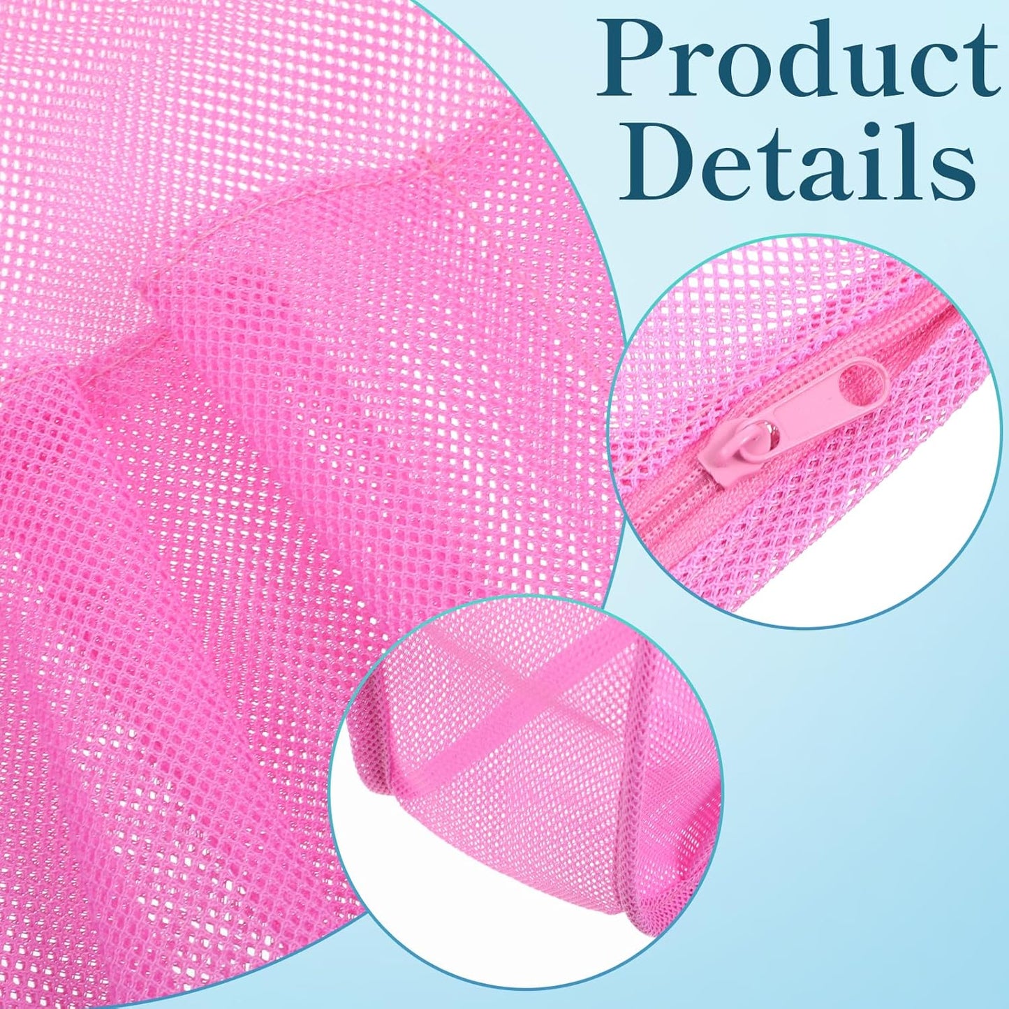 Small Shower Caddy, Portable Pink Mesh Shower Bag, Bathroom Showers Caddy for Gym, Travel, Toiletry, Camp, Swimming (11.8x10x3.5in)