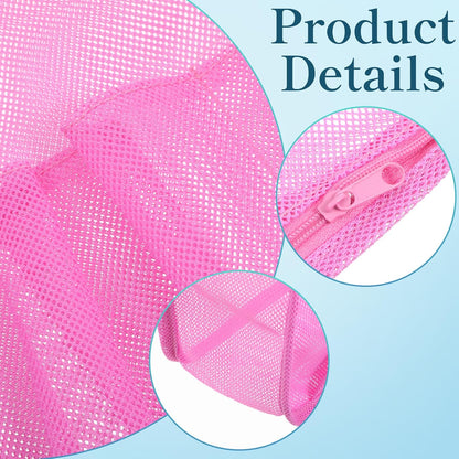 Small Shower Caddy, Portable Pink Mesh Shower Bag, Bathroom Showers Caddy for Gym, Travel, Toiletry, Camp, Swimming (11.8x10x3.5in)