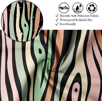 Abstract Stripe Shower Curtain Blush Pink Sage Green Wood Grain Pattern Shower Curtains for Bathroom Decor, Waterproof Cloth Fabric with Hooks 70 x 72 Inches