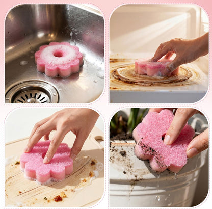 SiliFine 12 Pack Spring Flower Kitchen Sponges Bulk 3.15 x 4.7 Inch Scrub Sponge Dual Sided Scrubber Sponge Holiday Cleaning Sponges Dish for Dishwashing Kitchen Accessories Home Gift Decor