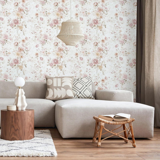 Pink Floral Peel and Stick Wallpaper Vintage Floral Contact Paper Peel and Stick Pink Rose Wallpaper 17in×118in Self Adhesive Removable Flower Wall Paper Waterproof for Bathroom Bedroom Decor