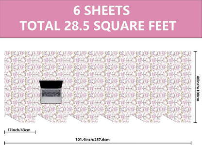 Vnaaem Baby Girl Wrapping Paper Roll - Pink Cute Elephant with Flower Design Gift Wrap for Baby Shower Birthday Party Holiday(Total 28.5 sq.ft)