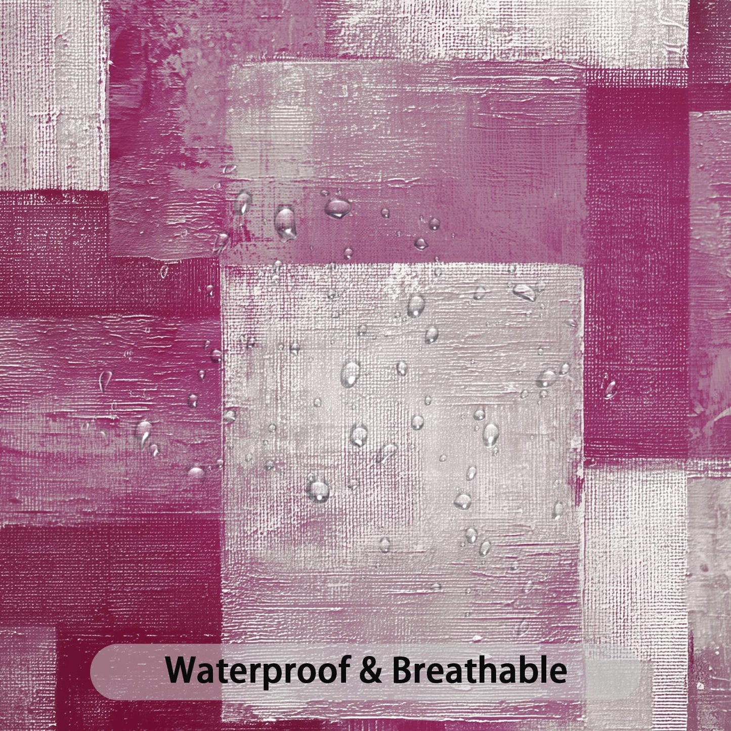 Moonslim Abstract Red Pink White Shower Curtain for Bathroom, Modern Minimalist Art Bath Curtain Decor Waterproof Fabric with Hooks 72x72 Inches