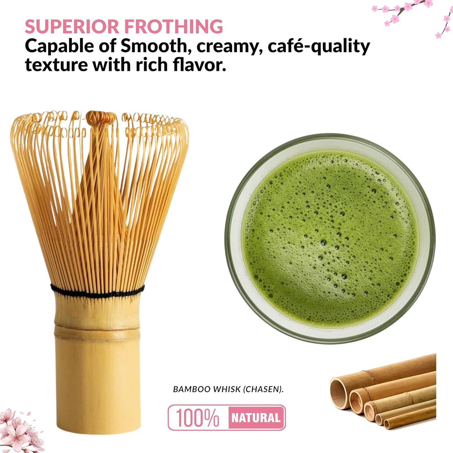 Matcha Whisk Set – Traditional Japanese Matcha Starter Kit with Bowl, Bamboo Whisk & Sifter | Complete Matcha Tea Ceremony Set for Home & Café Use – Pink