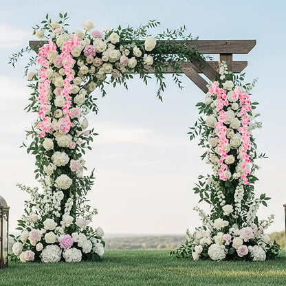 2Pcs 11.8ft Cherry Blossom Garland, Artificial Pink Flower Garland, Hanging Silk Cherry Blossom Sakura Vine, Pink Fake Vines for Wedding Party Valentine Japanese Home Decor(Pink)