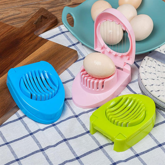 LIJX Kitchen Gadgets Egg Slicer for Hard Boiled Eggs, Multipurpose Safe Durable Stainless Steel Wire Slicer Egg Cutter (Color : Pink)