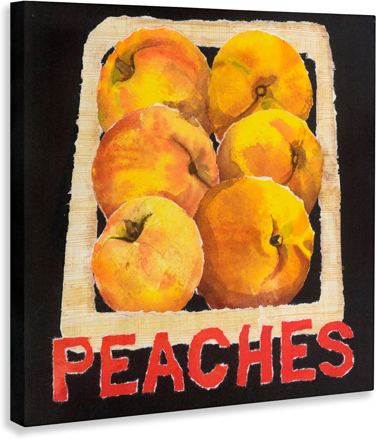 Design by Nancy Overton - USA Made Hanging Wall Art - 'Collaged Garden Peaches', Canvas, 17 x 17 From Stupell Industries